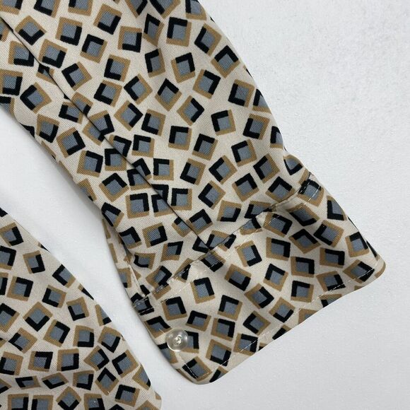 VTG ULTRIANA JCPenny Size 8 Multicolor Geometric Button Down Shirt Blouse Top - Picture 7 of 8